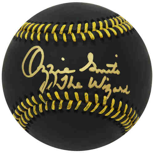 Ozzie Smith Signed Rawlings Official Black MLB Baseball w/The Wizard