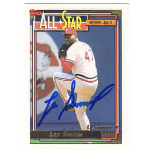 Lee Smith Signed St Louis Cardinals 1992 Topps GOLD All Star Baseball Trading Card #396
