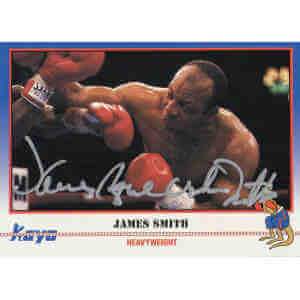 James Smith Signed 1991 Kayo Boxing Trading Card #10 w/Bonecrusher