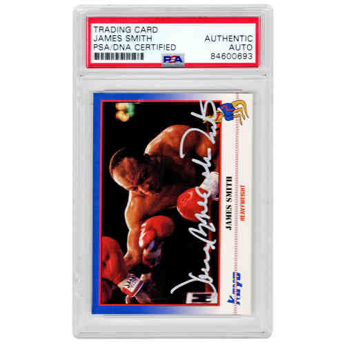 James Smith Signed 1991 Kayo Boxing Trading Card #10 w/Bonecrusher - (PSA/DNA Encapsulated)