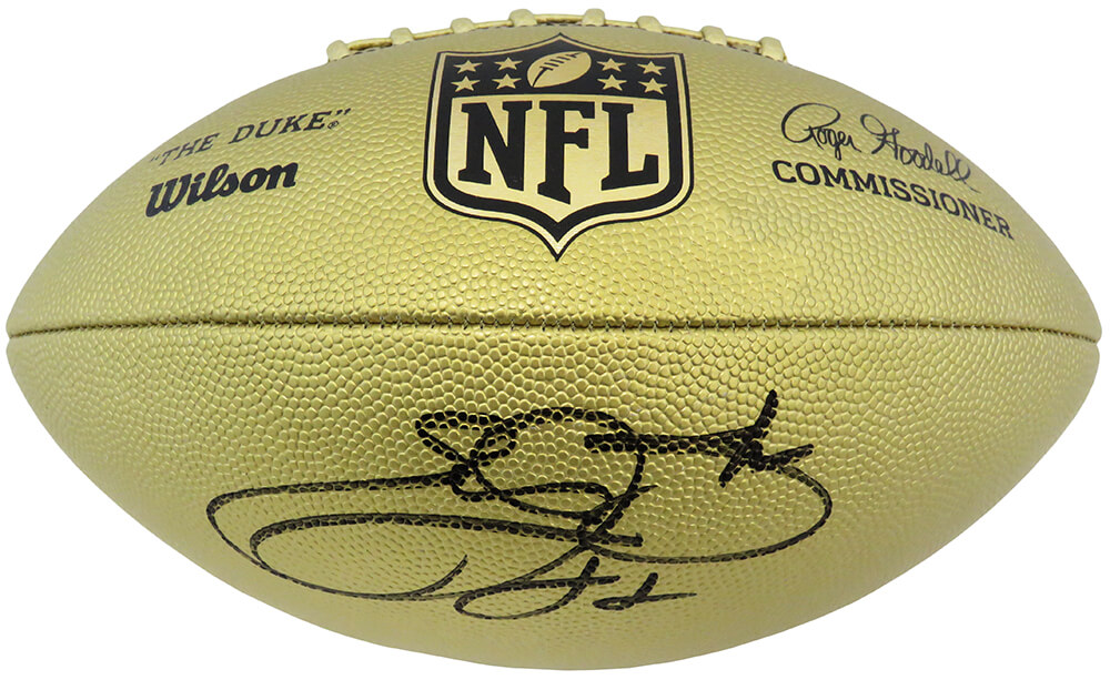 Emmitt Smith Signed Wilson Duke Gold Metallic NFL Full Size Football -  Emmitt Smith Authenticated