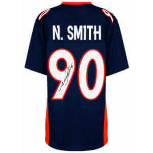 Neil Smith Signed Navy Custom Football Jersey