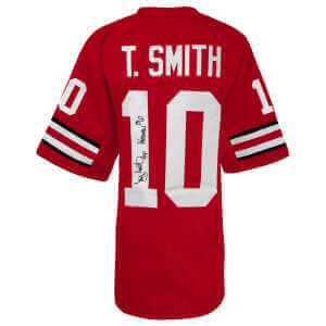 Troy Smith Signed Red Custom College Football Jersey w/Heisman'06