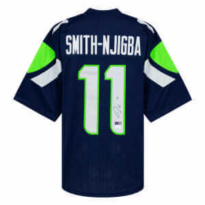 Jaxon Smith-Njigba Signed Navy Custom Football Jersey (JSA)