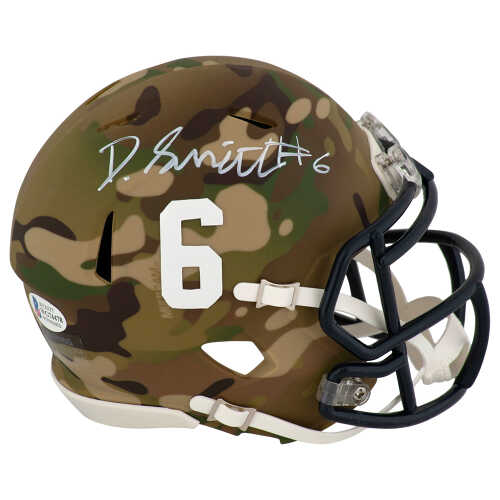 Devonta Smith Signed Alabama CAMO Riddell Speed Mini Helmet - (Beckett)