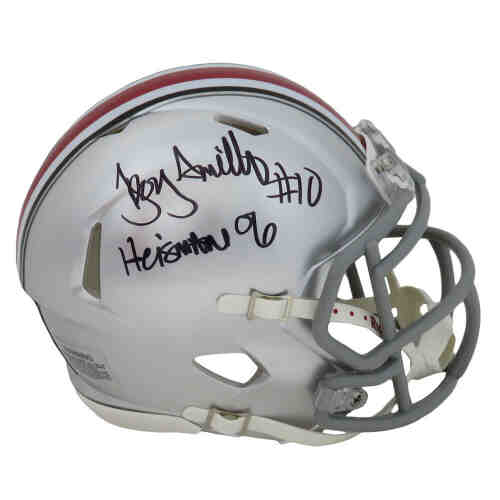 Troy Smith Signed Ohio State Buckeyes Riddell Speed Mini Helmet w/Heisman'06