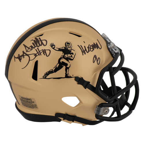 Troy Smith Signed Heisman Trophy Logo Gold Riddell Speed Mini Helmet w/Heisman'06