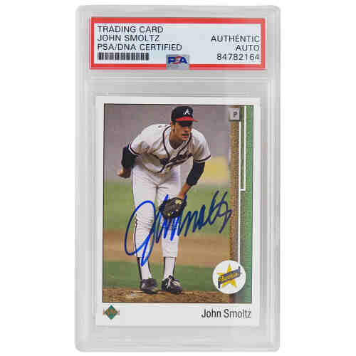 John Smoltz Signed Atlanta Braves 1989 Upper Deck Baseball Rookie Card #17 (PSA Encapsulated)