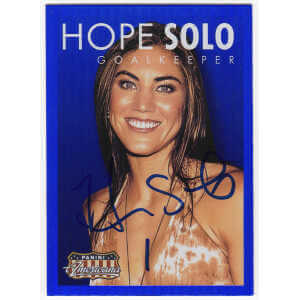 Hope Solo Signed 2015 Panini Americana Blue Trading Card #6