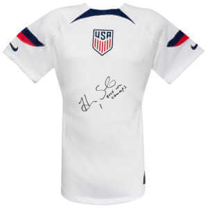 Hope Solo Signed Women's White Nike Dri-Fit Soccer Jersey w/2015 WC Champs