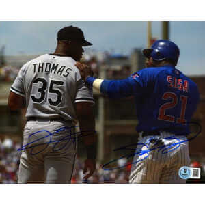 Sammy Sosa & Frank Thomas Dual Signed Cubs / White Sox 8x10 Photo - (Beckett)