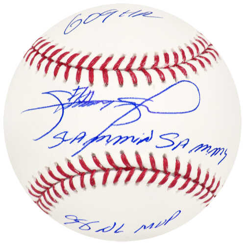 Sammy Sosa Signed Rawlings Official MLB Baseball w/Slammin Sammy, 609 HRs, 98 NL MVP