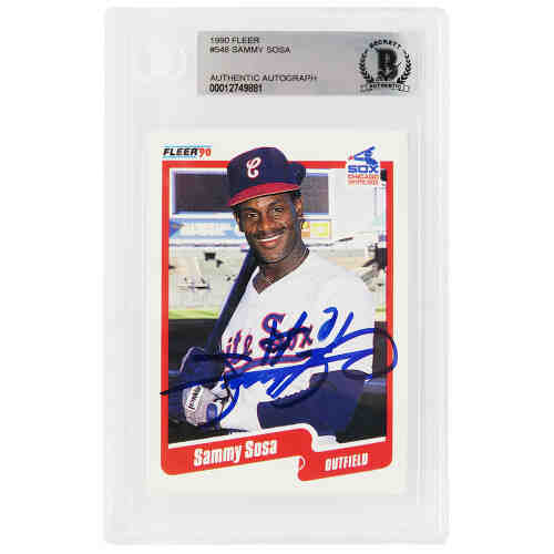 Sammy Sosa Signed Chicago White Sox 1990 Fleer Rookie Baseball Card #548 - (Beckett Encapsulated)