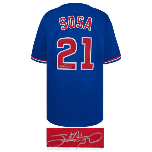 Sammy Sosa Signed Blue Custom Baseball Jersey - Image 2