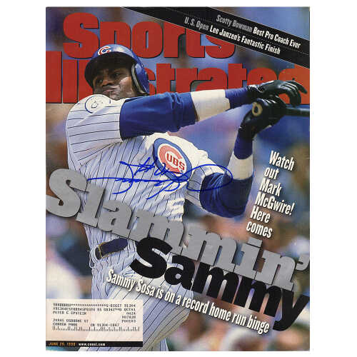 Sammy Sosa Signed Chicago Cubs Sports Illustrated 6/29/98 'Slammin Sammy' Original Magazine