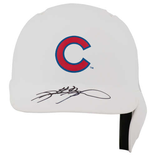 Sammy Sosa Signed Chicago Cubs Rawlings White Matte Mini Baseball Batting Helmet