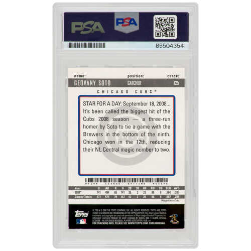 Geovany Soto Signed Chicago Cubs Baseball Trading Card (Various) - (PSA Encapsulated) - Image 2