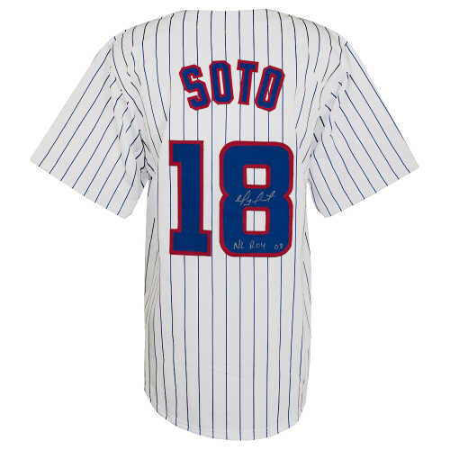 Geovany Soto Signed White Pinstripe Custom Baseball Jersey w/NL ROY 08