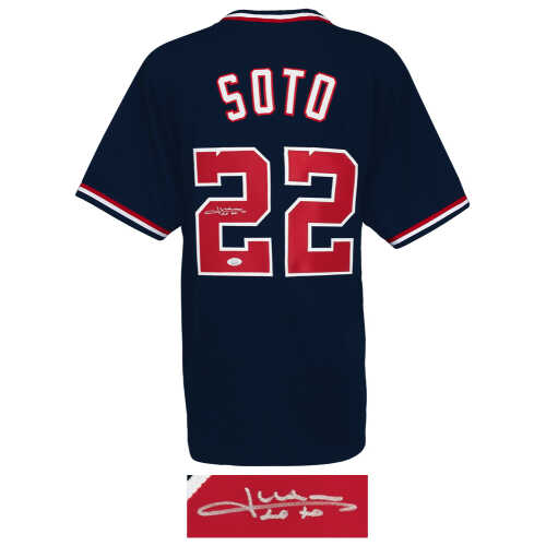 Juan Soto Signed Navy Custom Baseball Jersey - (JSA) - Image 2