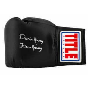 Dorin Spivey Signed Title Black Boxing Glove w/Team Spivey