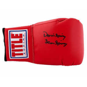 Dorin Spivey Signed Title Red Boxing Glove w/Team Spivey