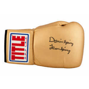 Dorin Spivey Signed Title Gold Boxing Glove w/Team Spivey
