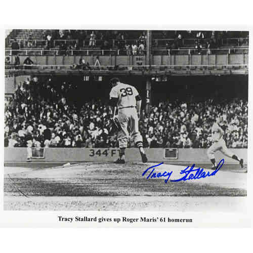 Tracy Stallard Signed Maris 61st Homerun B&W 8x10 Photo