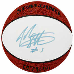 John Starks Signed White Panel Mini Basketball
