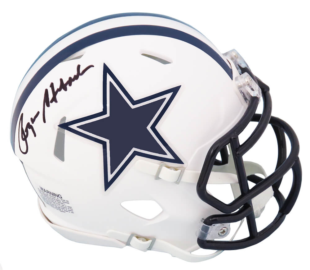 Roger Staubach Signed Dallas Cowboys Flat White Matte Riddell Speed Mini  Helmet - Schwartz Authentic