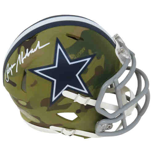 Roger Staubach Signed Dallas Cowboys CAMO Riddell Speed Mini Helmet