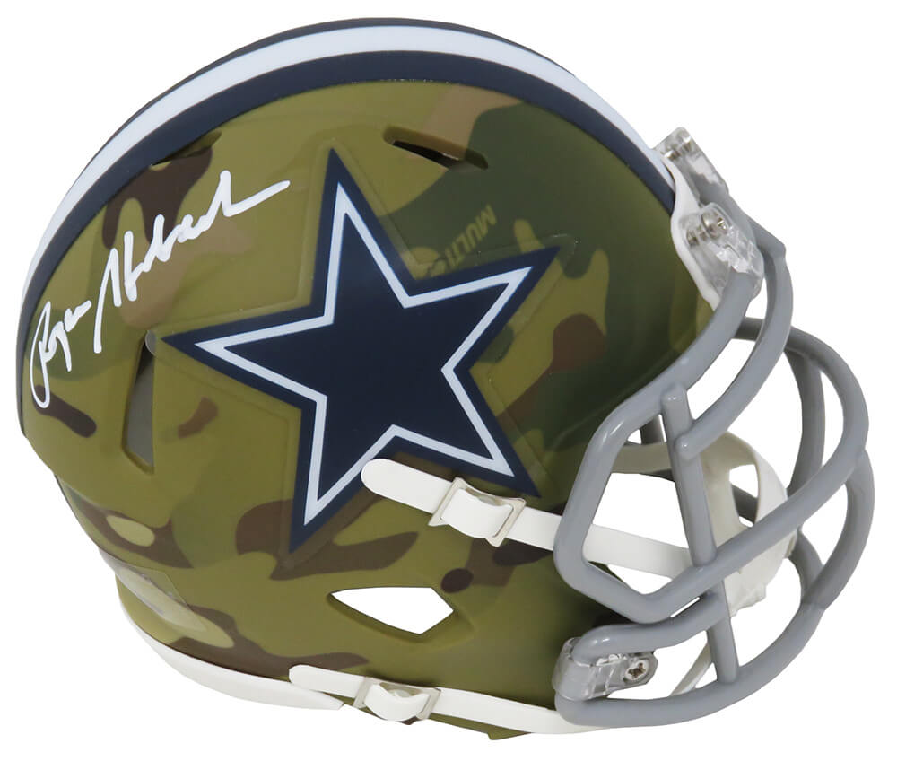 Roger Staubach Dallas Cowboys Autographed Riddell CAMO Alternate Speed Mini  Helmet