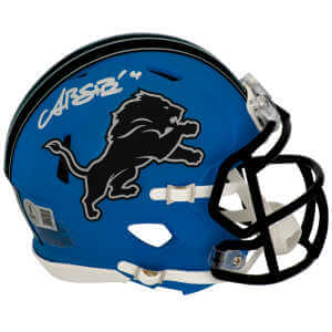 Amon-Ra St. Brown Signed Detroit Lions 2024 Alternate Blue Riddell Speed Mini Helmet - (Beckett)