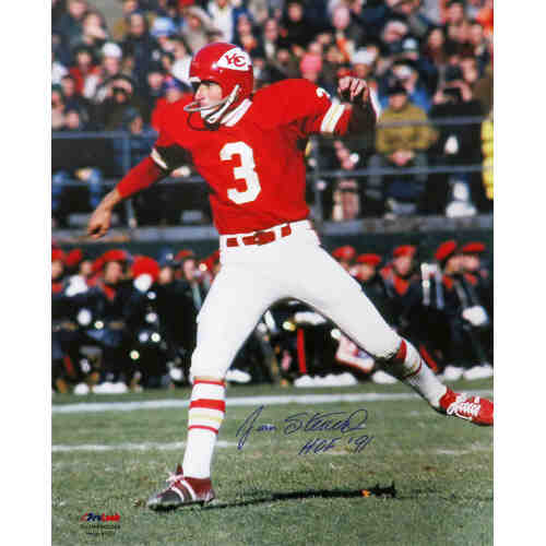Jan Stenerud Signed Kansas City Chiefs Action 16x20 Photo w/HOF'91