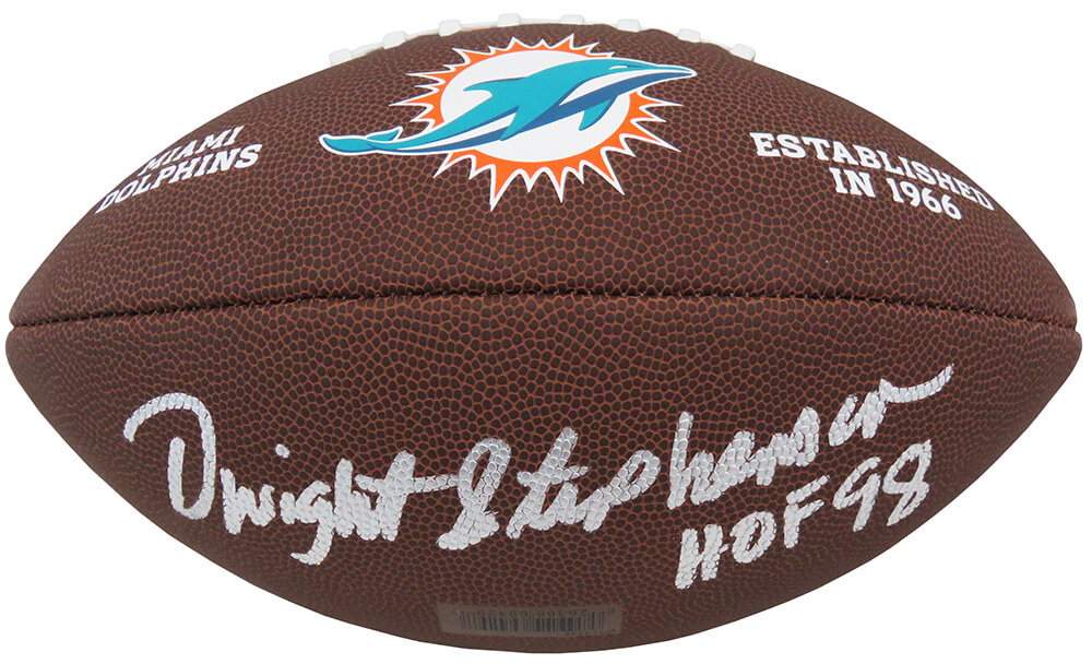 Miami Dolphins Dwight Stephenson Autographed Logo Football “HOF 98