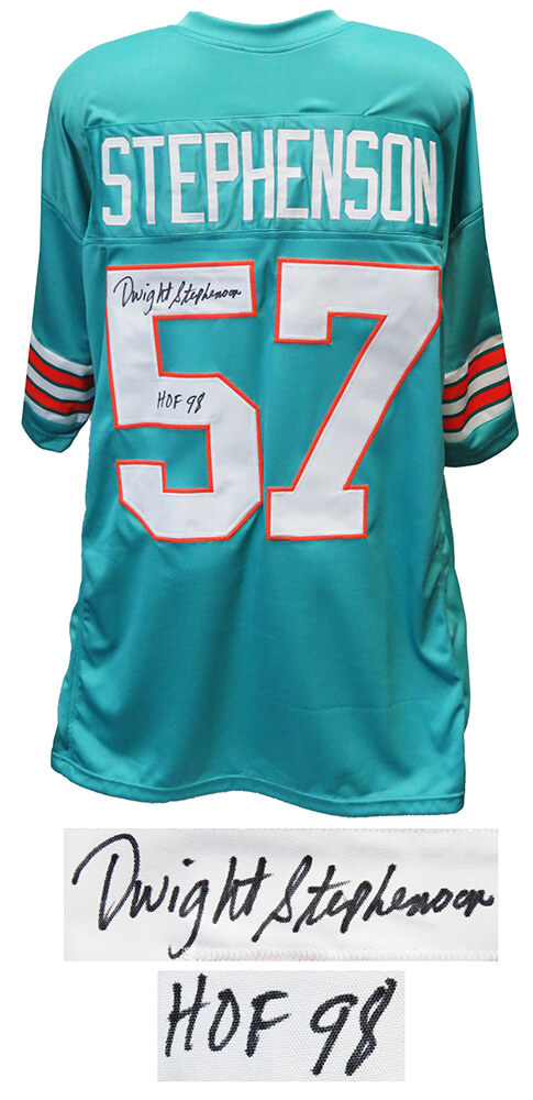 Dwight Stephenson Signed Miami Dolphins Jersey Inscribed HOF 98
