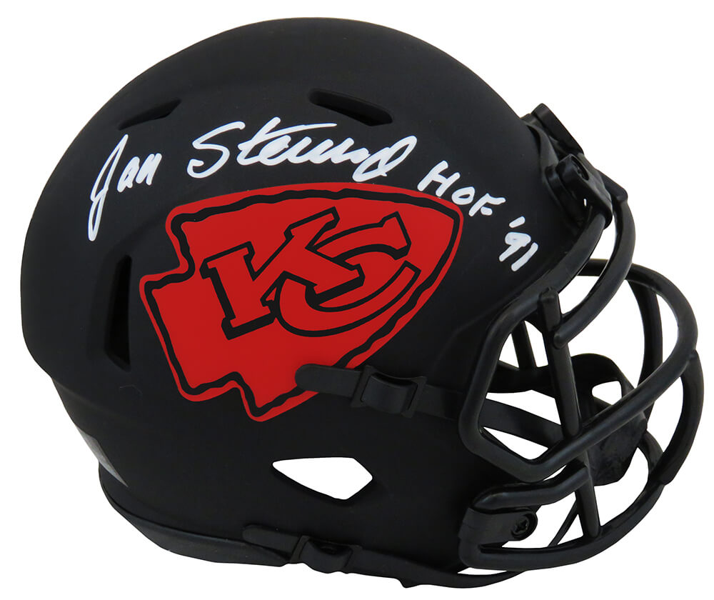 Jan Stenerud Signed Kansas City Chiefs Mini Helmet Inscribed HOF 1991 –