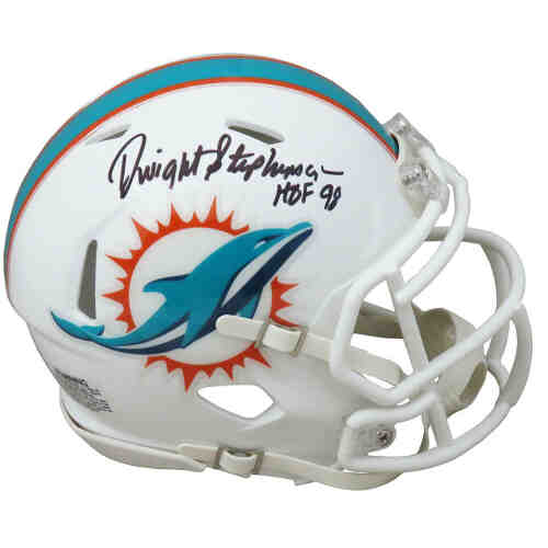 Dwight Stephenson Signed Miami Dolphins Riddell Speed Mini Helmet w/HOF'98