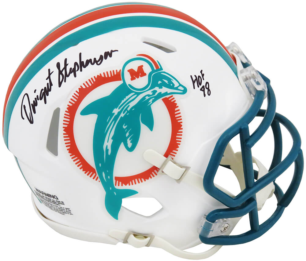 Dwight Stephenson Signed Miami Dolphins Throwback Riddell Speed