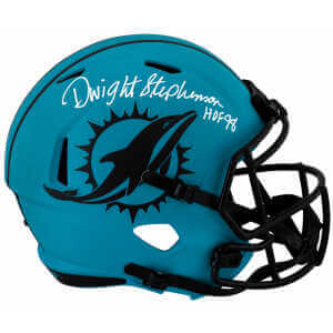 Dwight Stephenson Signed Miami Dolphins RAVE Riddell Full Size Speed Replica Helmet w/HOF'98