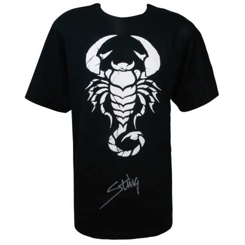 Sting Signed Scorpion Black Wrestling T-Shirt