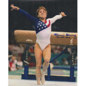 Kerri Strug Signed Gymnastics 1996 Olympics Horse Vault One Legged Land 8x10 Photo w/96 USA Gold