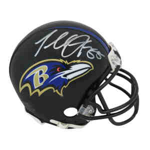 TERRELL SUGGS AUTOGRAPHED BALTIMORE RAVENS SPEED MINI HELMET JSA