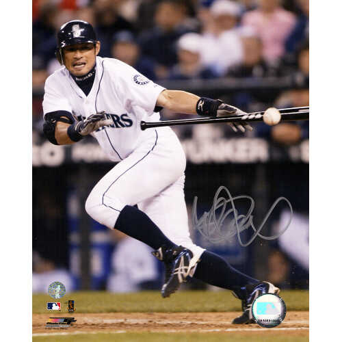 Ichiro Suzuki Signed Seattle Mariners Hitting Action 8x10 Photo - (Ichiro Hologram)