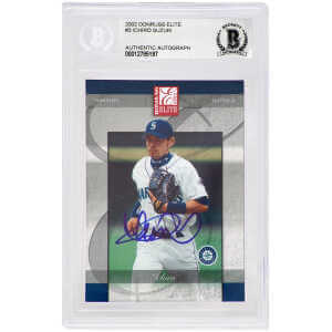 Ichiro Suzuki Signed Seattle Mariners 2002 Donruss Elite Baseball Trading Card #3   (Beckett Encapsulated)