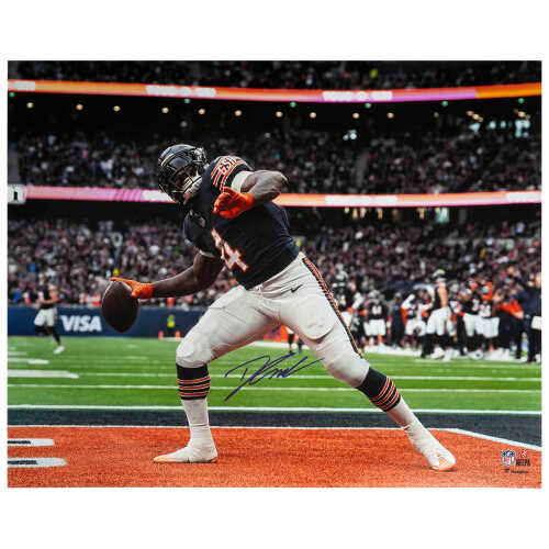 D'Andre Swift Signed Chicago Bears Touchdown Celebration 16x20 Photo