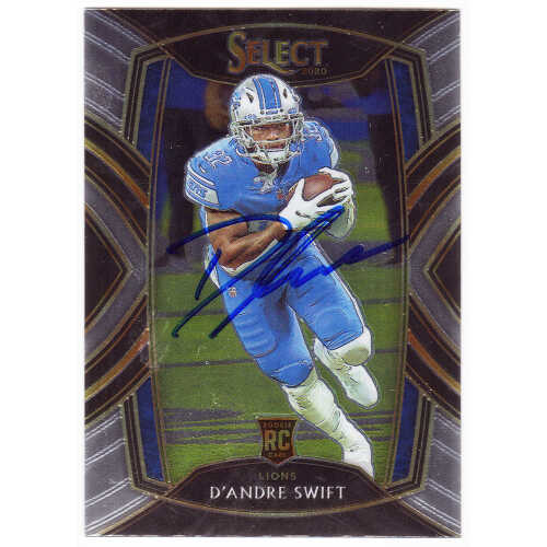 D'Andre Swift Signed Detroit Lions 2020 Panini Select Rookie Football Card #251