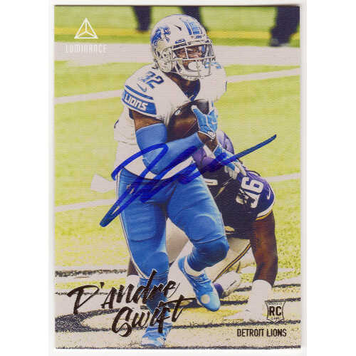 D'Andre Swift Signed Detroit Lions 2020 Panini Luminance Rookie Football Card #211