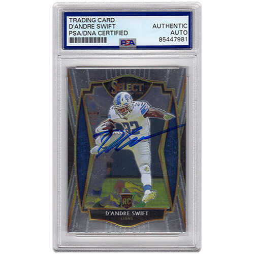 D'Andre Swift Signed Detroit Lions 2020 Panini Select Rookie Football Card #151 - (PSA Encapsulated)