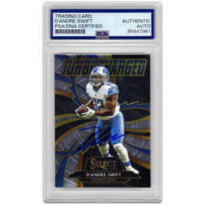 D'Andre Swift Signed Detroit Lions 2020 Select Turbo Charged Rookie Football Card #T19 - (PSA Encapsulated)