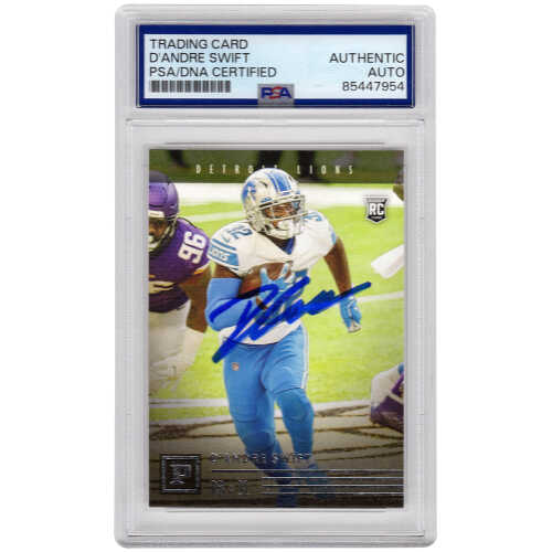 D'Andre Swift Signed Detroit Lions 2020 Rookie Football Card (various) - (PSA Encapsulated)